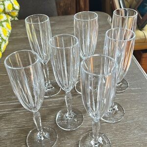 Marquis Waterford Omega Flute Set of  9 Champagne Crystal Glasses